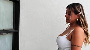 xxxtime colombian housewife with small tits and muscular legs cooks up a hot fuck