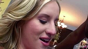 Blonde Bitch Cassidy Blue's First BBC MMF Threesome with Double Penetration in Ass and Pussy