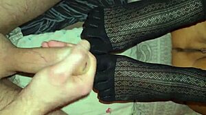 Chubby Stepmom Fingers Huge Ass in Socks Before Fuck