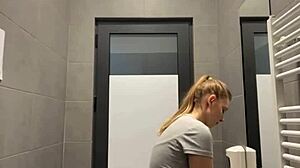 BbW teen gives sloppy public deepthroat with saliva overload