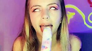 tiny latina babe seduces with pierced nipples and toys