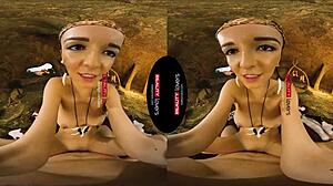 imagine deepthroating brunette in prehistoric cave pov ride