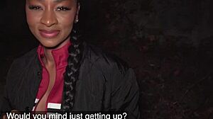 French Ebony Babe's Heart Races From Public Hardcore Fuck And Cum Gush