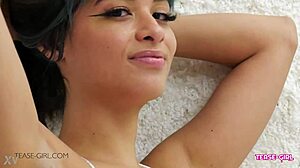 Pretty Brunette Teen Gets Horny During Casting Massage Interview