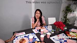 🍹cocktails & knees: asian-latina milf family 4some feast! 👅useherpov