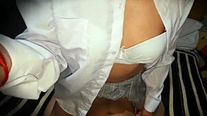 Mexican stepsis skips class to ride boyfriend cock pov