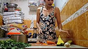 peruvian prostitute eats carrot top to bottom before big cock pounding surprise