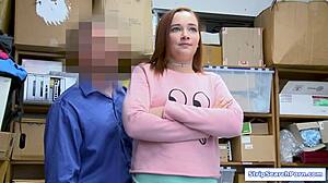 Officer Strips Shoplifter In Office Before Hard Fuck Session