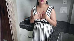 that sexy indian stepsis gets hardcore doggystyle creampie from stepbro in the kitchen