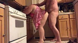 bbw wife gets naughty in the kitchen