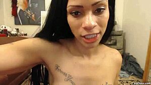 skinny ebony teen shaves pussy toys small tits on webcam