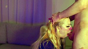 hardcore blonde slut sloppy deepthroat face fuck cum covered orgasm
