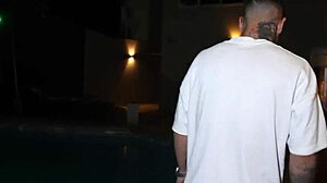 Pool guy thrusts into naughty boss lady