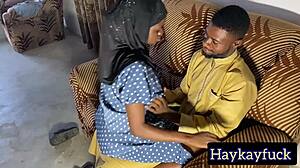 Horny hijab teen rides my thick cock doggystyle bent over