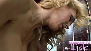 dani daniels surrenders shaved pussy to masseuse's seductive tongue licks