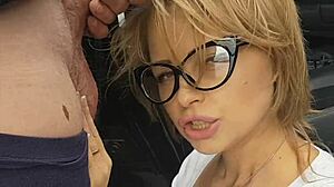 Beautiful Slut Sucks Cock by River Swallows Huge Load