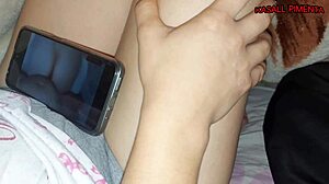 thats what happens woman watches porn her pussy blinks she cant resist handjob then begs fuck till orgasm