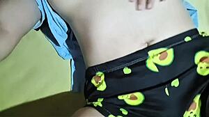 Colombian 18yo neighbor strips slow on video call for curvy fun