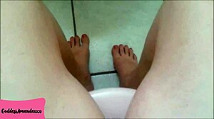Kneel at Goddess's Feet as She Pisses on Her Toilet Dog