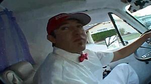 black haired beauty's shaved pussy pounded hard outdoors