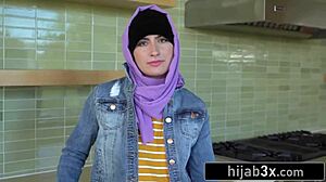 hey this sexy arab teen tries sucking cock first time ever