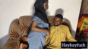 Horny hijab teen rides my thick cock doggystyle bent over