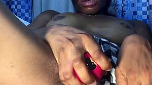 pretty black chick spreads wet hairy pussy begging you to fuck her tight beaver