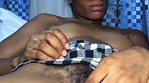 pretty black chick spreads wet hairy pussy begging you to fuck her tight beaver