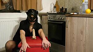 Milf goddess joi dildo ride squirts wildly in kitchen taboo
