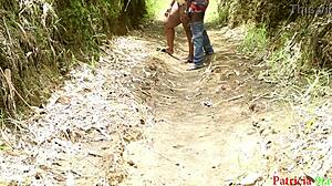 horny ebony bbw aunty begs outdoor bbc creampie pounding now