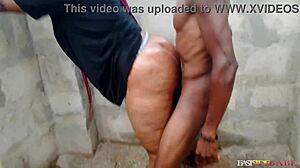 Forest Lady Ebony Ass Oiled for Outdoor Blowbang Cumshot