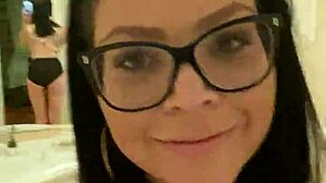 she snaps selfies and clips from her hotel bathroom and bed next door neighbor style