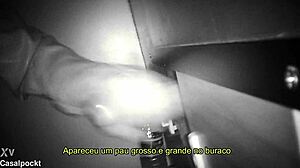 Gloryhole Tranny Takes Thick Cock Inside Cabin