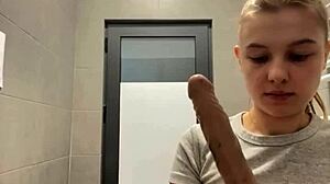 BbW teen gives sloppy public deepthroat with saliva overload