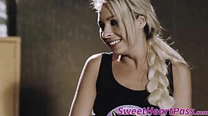 Carmen Caliente Facesits Blondes In Steamy Locker Room Licking!