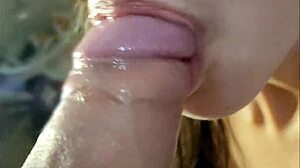 amateur teen sucks cock up close in homemade blowjob session she goes deep