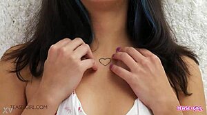 Pretty Brunette Teen Gets Horny During Casting Massage Interview