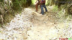 horny ebony bbw aunty begs outdoor bbc creampie pounding now