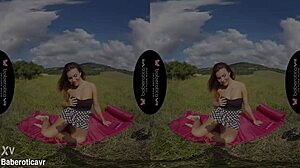 vanessa decker, solo fingering your trimmed pussy outdoors in vr?