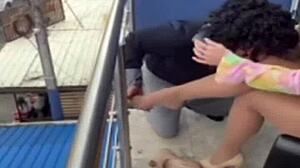 milf flaunts sexy nylon pantyhose legs