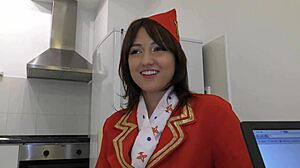 Air hostess suzy rainbow bares ass for huge black cock casting pov