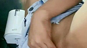 petite miniskirt teen teases her wet pussy softly