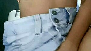 petite miniskirt teen teases her wet pussy softly