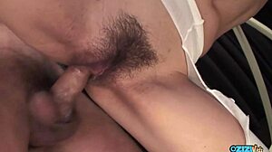 Asian Dancers Tease Impressed Partner's Nipples Pussy in Rough Bent Over Doggystyle Threesome Creampie