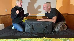 wildspaincouple's threesome slams mark the fuck doll's big cock deep