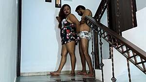 neighbors sister-in-laws husband sneaks over while she's alone at home