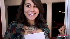 brookes sloppy deepthroat leads to hard interracial pounding and hot facial cumshot