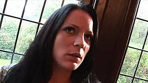 claudia skinny slut milf anal double penetration threesome mmf cumshot orgasm in old hungarian castle