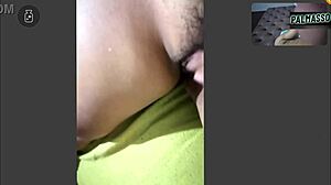 super horny showing hairy pussy on cam for compadre's jerkoff session