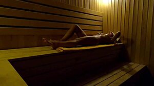 sauna girl secretly fingers herself after nightclub dance